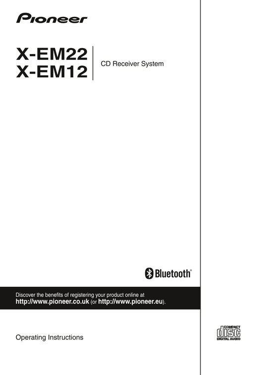 Pioneer X-EM12 X-EM22 CD Player Receiver Owner/ User Manual (Pages: 26)