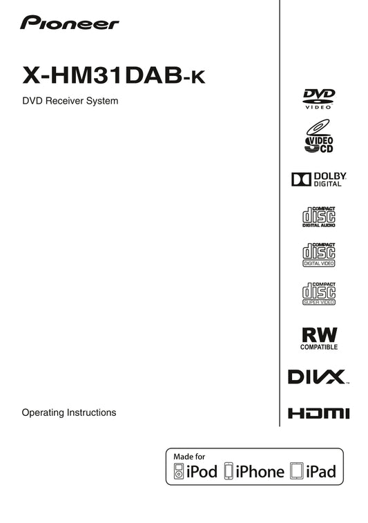 Pioneer X-HM31 DAB-K DVD Player Receiver Owner/ User Manual (Pages: 45)