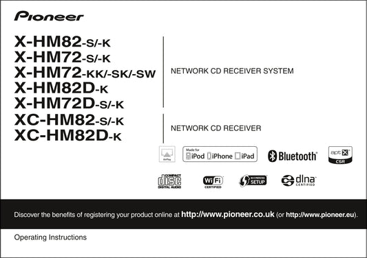 Pioneer X-HM72, X-HM82 & XC-HM82 CD Player Receiver Owner/ User Manual (Pages: 62)
