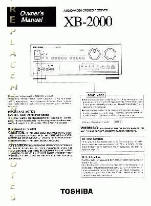 Toshiba XB2000 Consumer Electronics Operating Manual