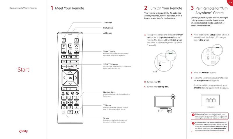 xfinity XR11OM Universal Remote Control Operating Manual – Manuali
