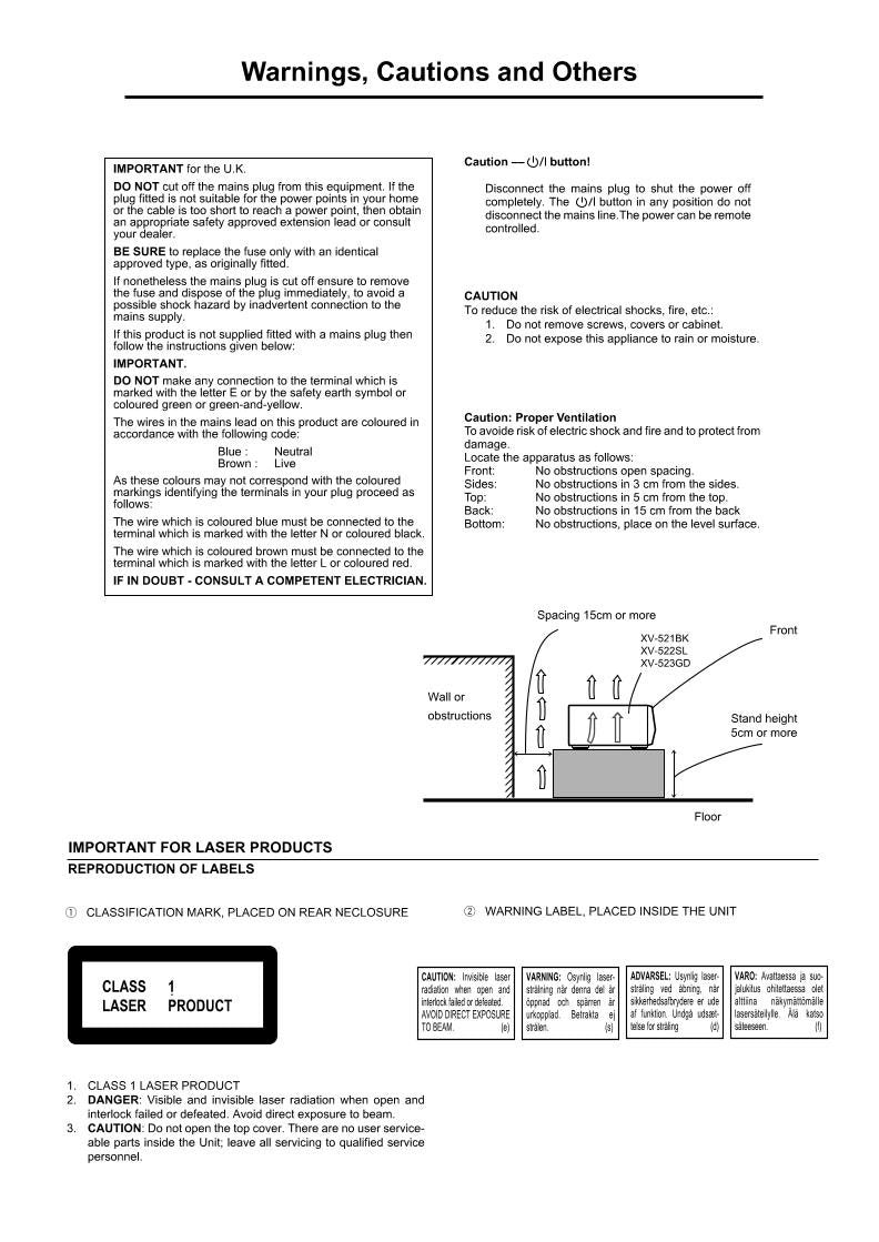 JVC XV521BK XV522SL XV523GD DVD Player Operating Manual