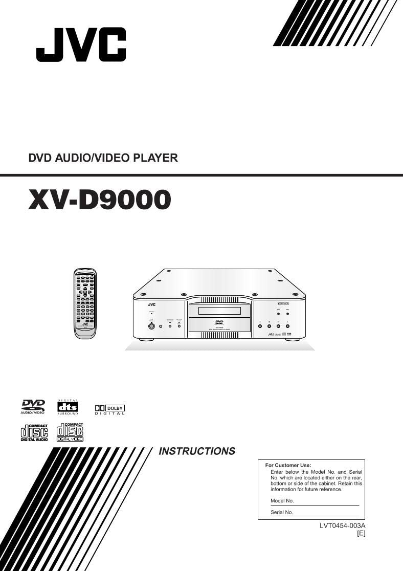 JVC XVD9000 Audio System Operating Manual