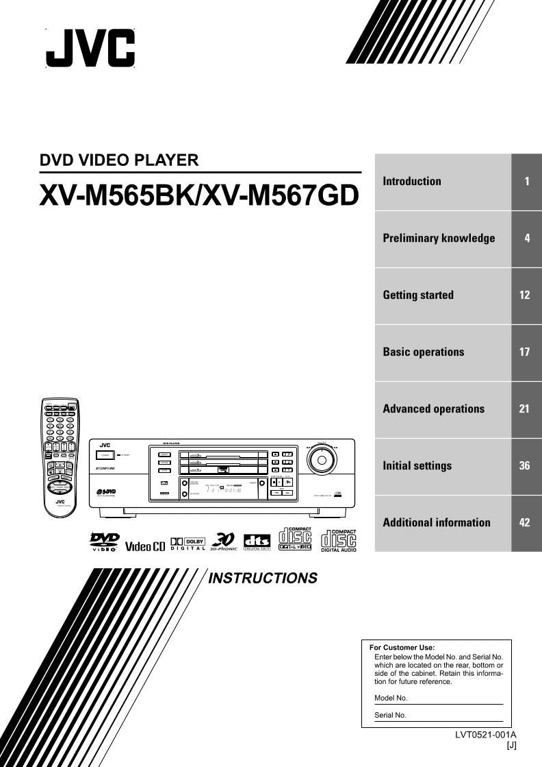 JVC XVM565BK XVM567GD TV Operating Manual