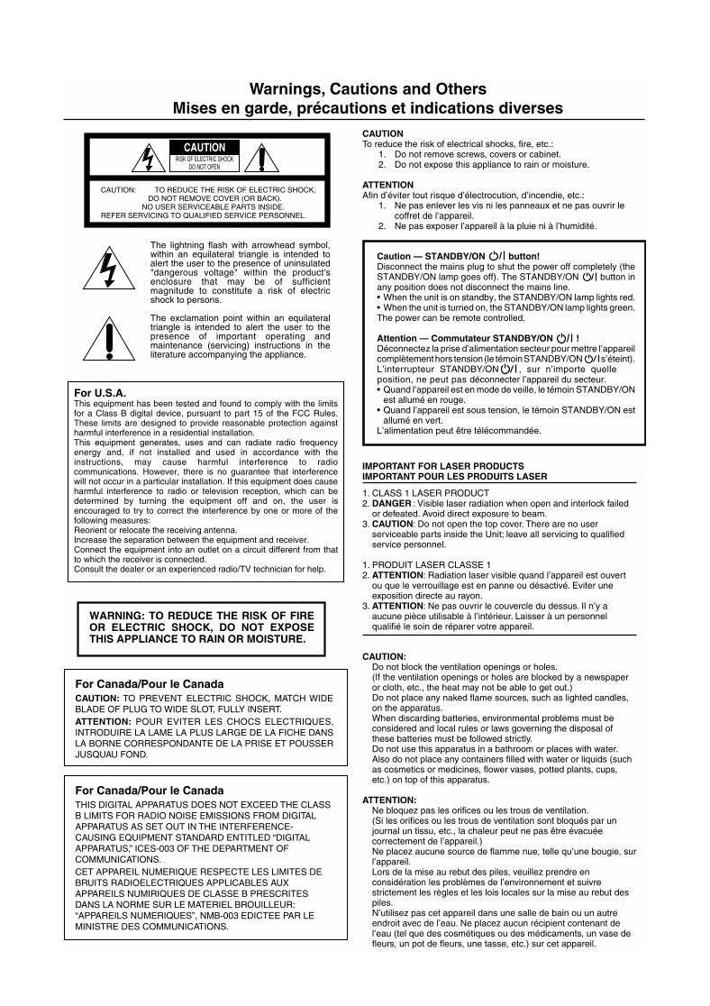 JVC XVSA70BK XVSA70E XVSA72SL DVD Player Operating Manual