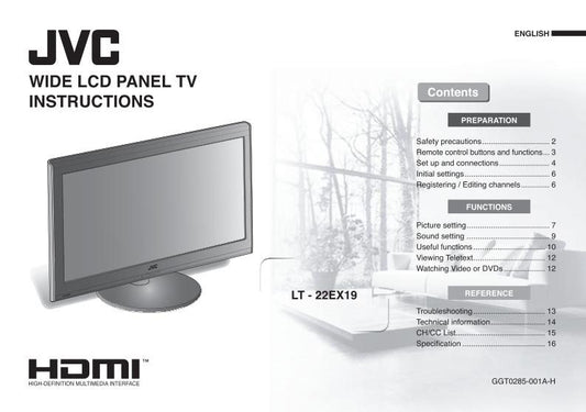 JVC LT22 EX 19OM TV Operating Manual