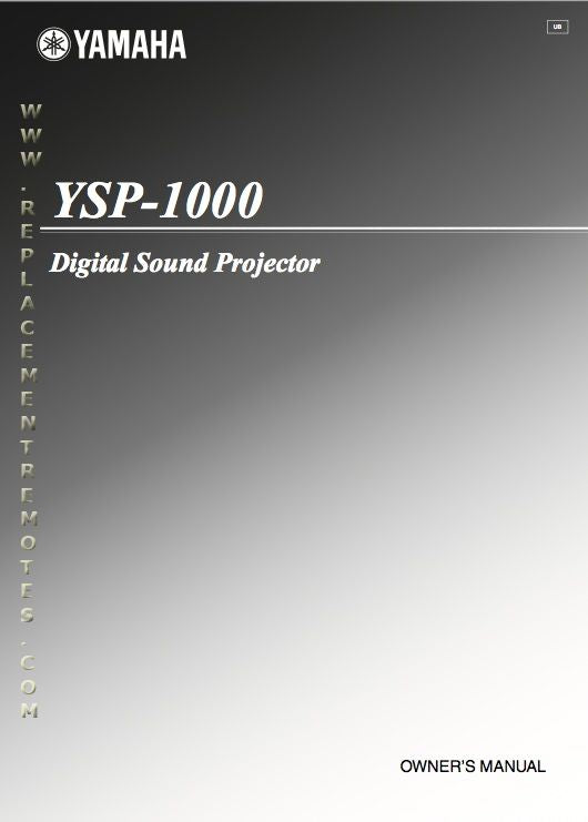 Yamaha YSP1000 Sound Bar System Operating Manual