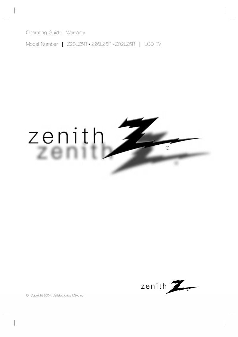 Zenith Z23LZ5R Z26LZ5R Z32LZ5R TV Operating Manual