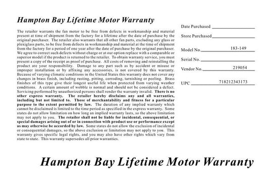 Hampton Bay 34317 Sullivan 54 in. Iron Oxide/Copper Plated Ceiling Fan Operating Manual