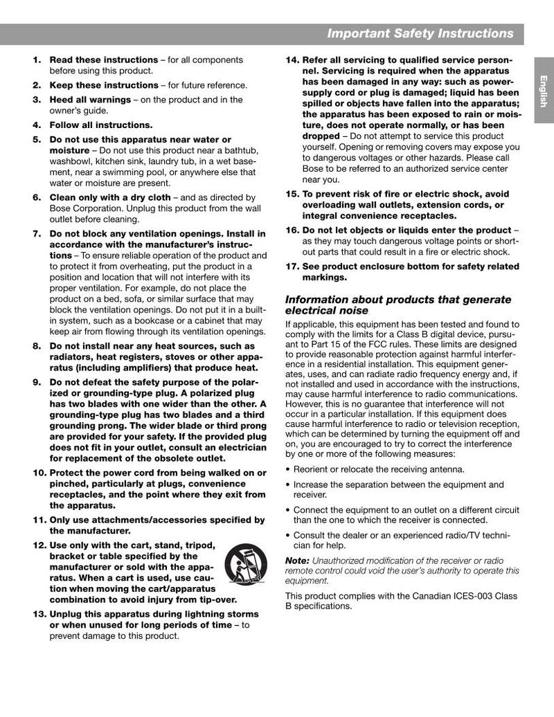 Bose Acoustic Wave II CD Changer Audio System Operating Manual