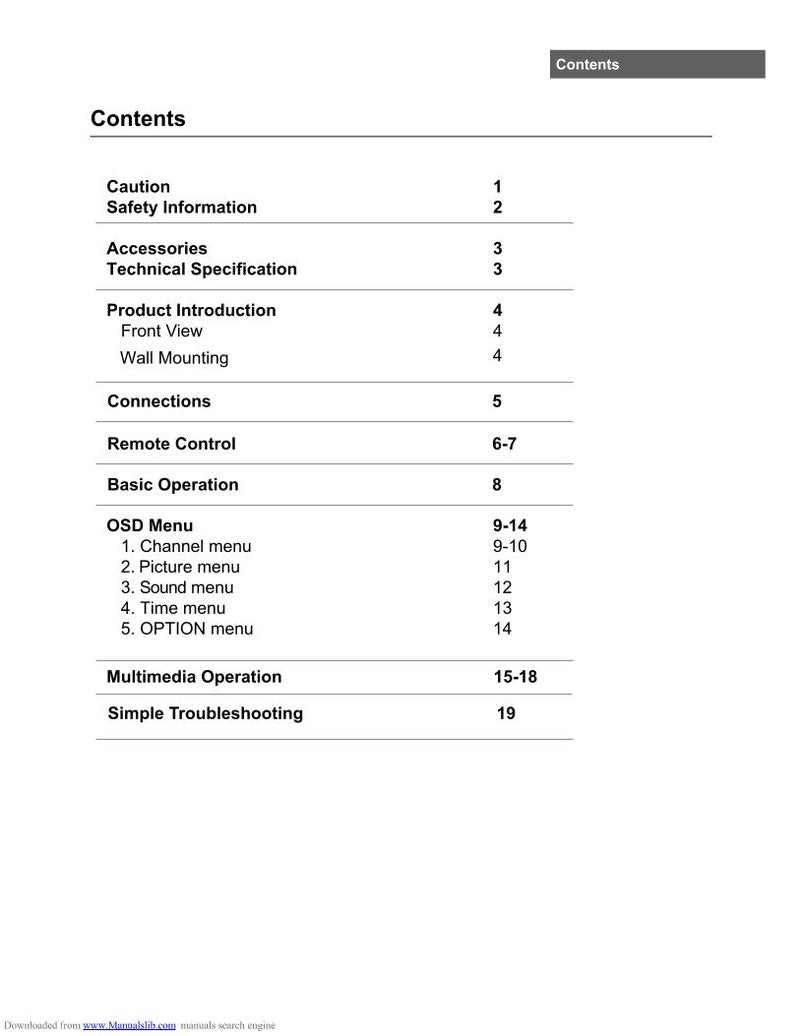 Avol ALT32130MOM TV Operating Manual