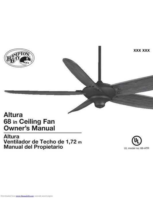 Hampton Bay 56 IN CHALTURA Ceiling Fan Operating Manual