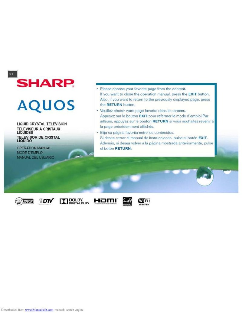 Sharp LC40LE653UOM TV Operating Manual