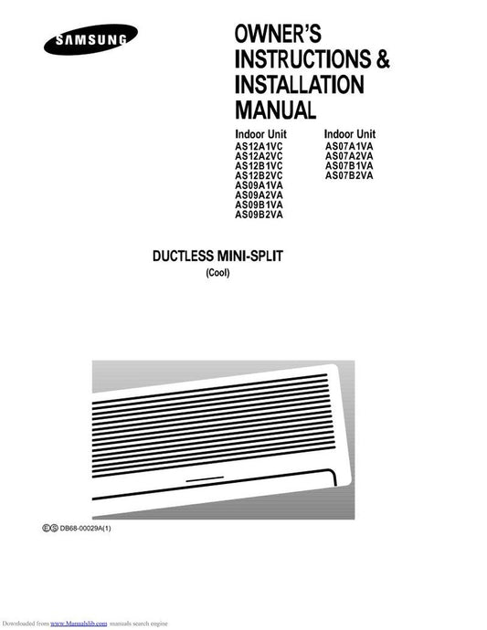 Samsung AS09 A2 VA Air Conditioner Unit Operating Manual