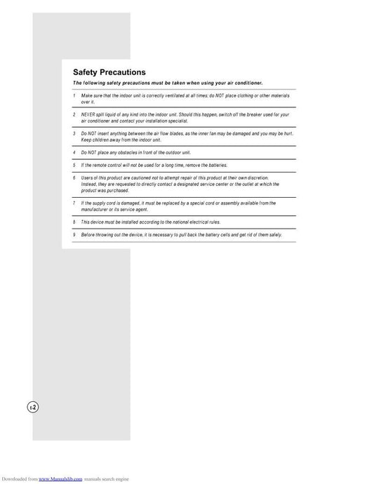 Samsung AS24A2QC Air Conditioner Unit Operating Manual