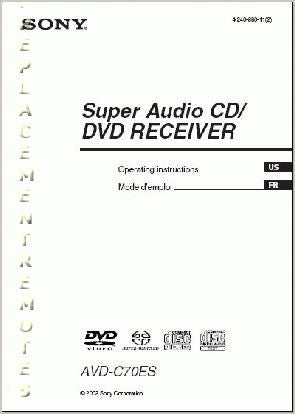 Sony AVDC70ES AVDLA2500PKG Audio/Video Receiver Operating Manual