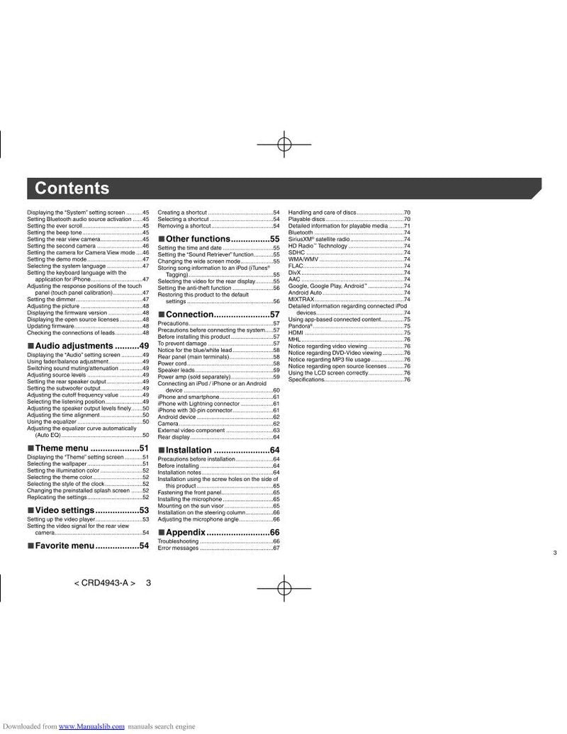 Pioneer AVH4200NEX Car Audio System Operating Manual