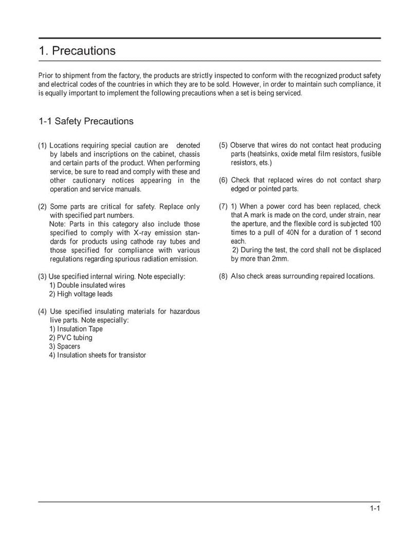 Denon AVR1000 Audio/Video Receiver Service Manual