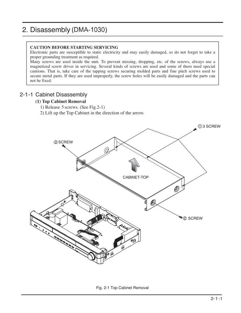 Denon AVR1000 Audio/Video Receiver Service Manual