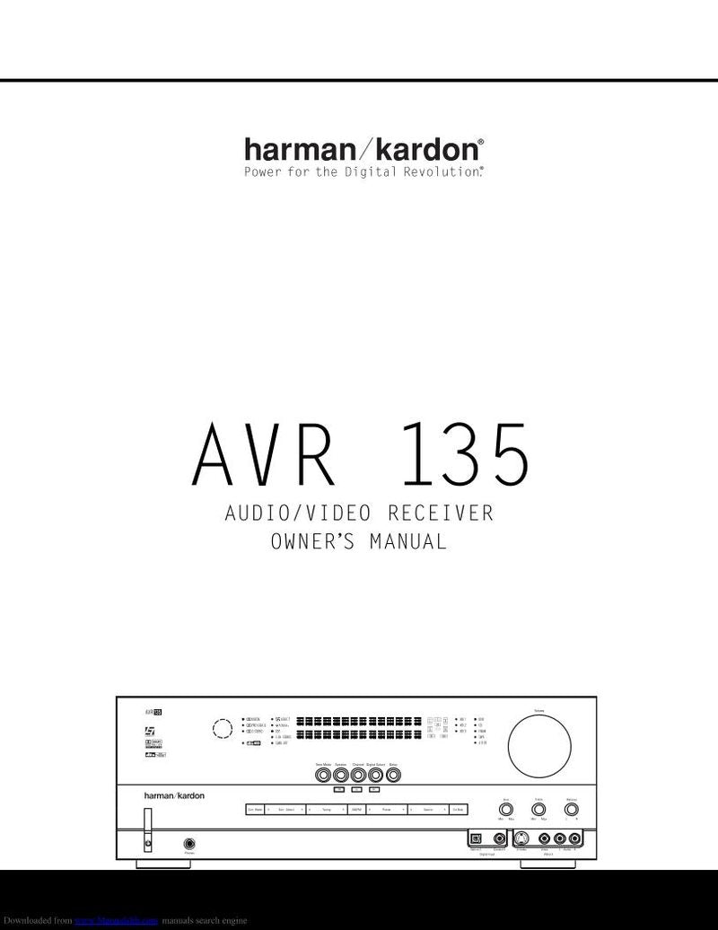 Harman-Kardon AVR135 Audio/Video Receiver Operating Manual