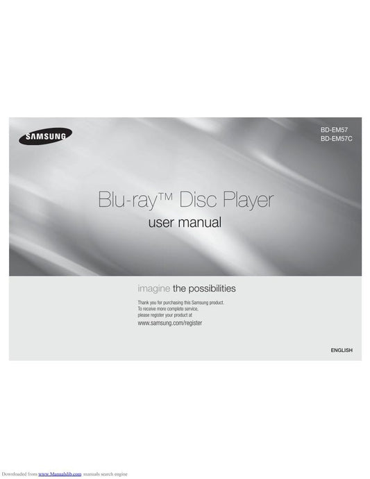 Samsung BDEM57C/ZA Blu-Ray DVD Player Operating Manual