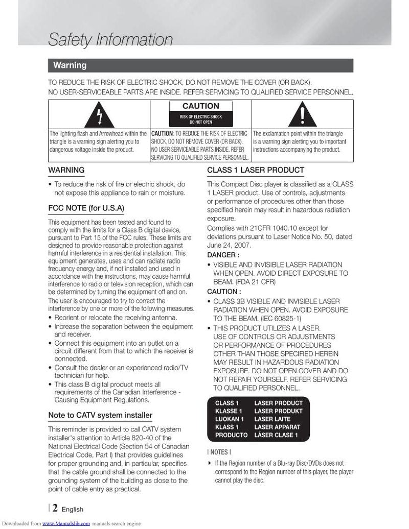 Samsung BDF7500 DVD Player Operating Manual