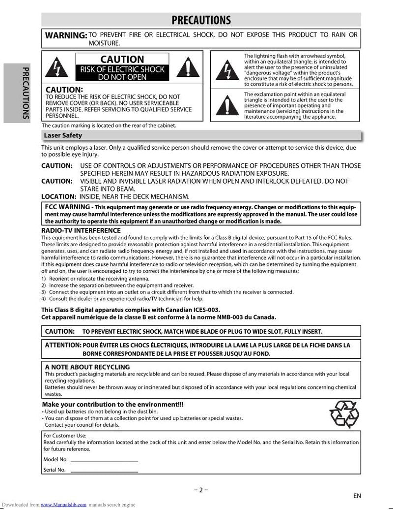 Magnavox BDP170MW8 DVD Player Operating Manual