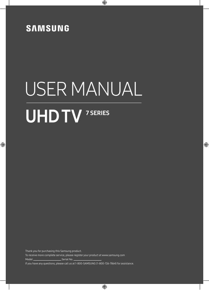 Samsung UN43RU7100FXZA UN43RU7200FXZA UN50RU7100FXZA TV Operating Manual