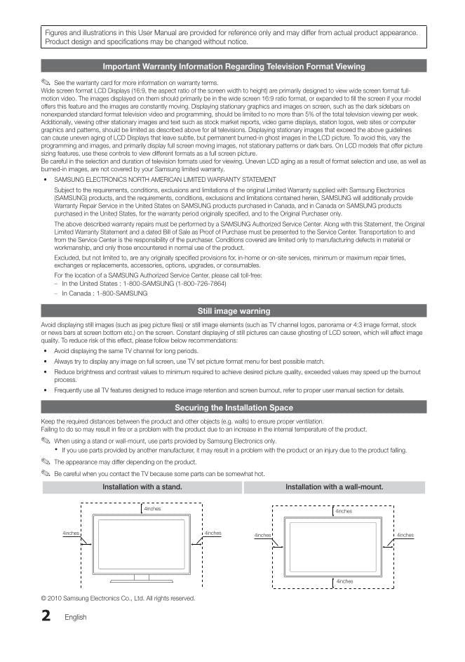 Samsung LN32C540F2DXZA TV Operating Manual