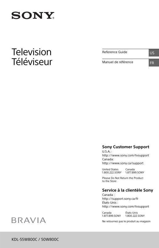 Sony KDL55W800C TV Operating Manual