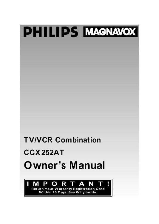 Philips CCX252AT VCR Operating Manual