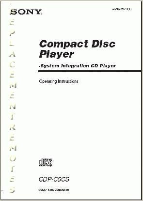 Sony CDPC5CS CDPC5CSB Audio System Operating Manual