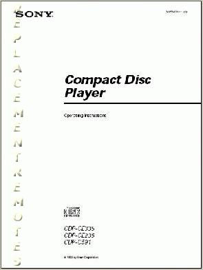 Sony CDPC591 CDPCE235 CDPCE335 Audio System Operating Manual