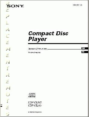 Sony CDPCE245 CDPCE345 Audio System Operating Manual