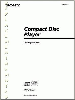 Sanyo CDPCE535 CD Player Operating Manual