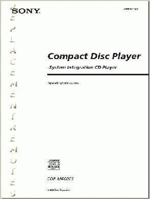 Sony CDPM400CS CD Player Operating Manual