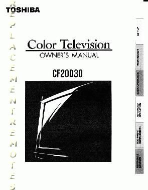 Toshiba CF20D30 TV Operating Manual