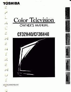 Toshiba CF32H40 CF36H40 TV Operating Manual