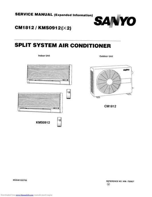 Sanyo KMS0912 Air Conditioner Unit Operating Manual