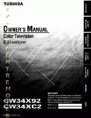 Toshiba CW34X92 CW34XC2 TV Operating Manual