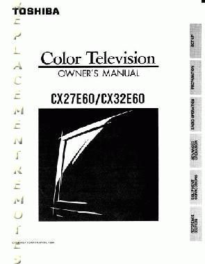 Toshiba CX27E60 CX32E60 TV Operating Manual