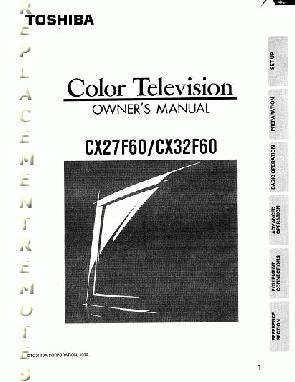 Toshiba CX27F60 CX32F60 TV Operating Manual