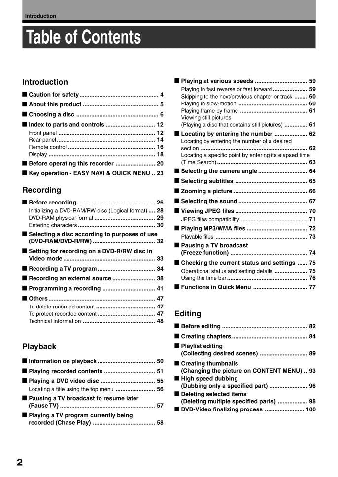 Toshiba DKR4SU DR4 DR4SC Consumer Electronics Operating Manual