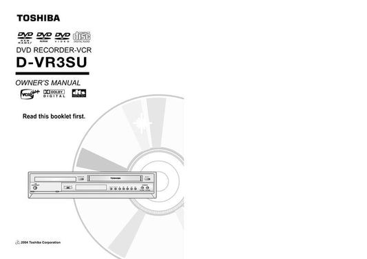 Toshiba DVR3 DVR3SU ser0152 DVD/VCR Combo Player Operating Manual