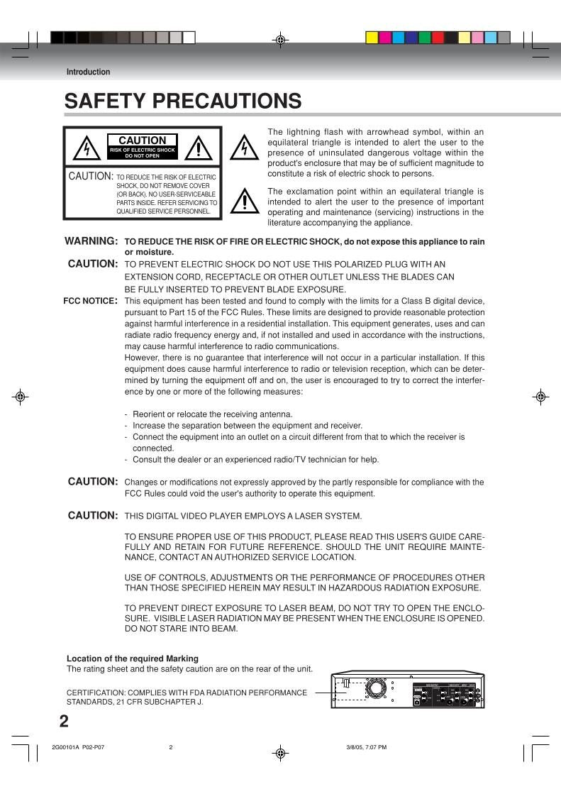 Toshiba DVRW1SU DVD/VCR Combo Player Operating Manual