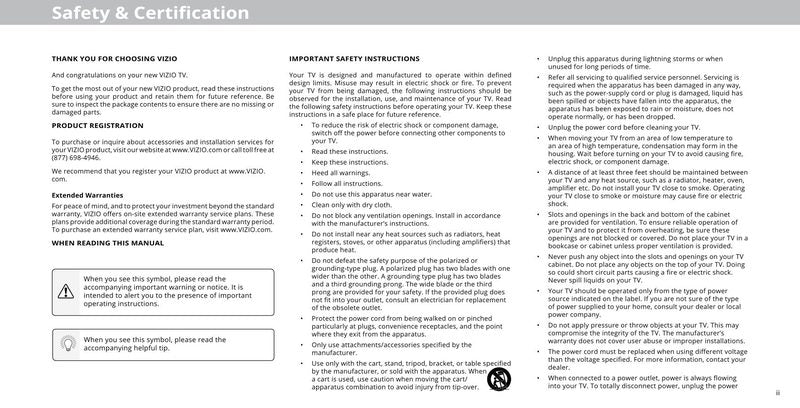 Vizio D32f-F1 TV Operating Manual