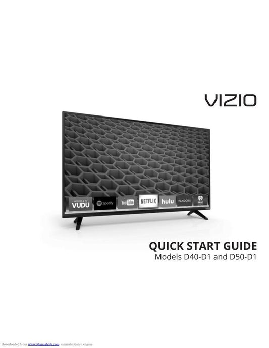 Vizio D50-D1 TV Operating Manual