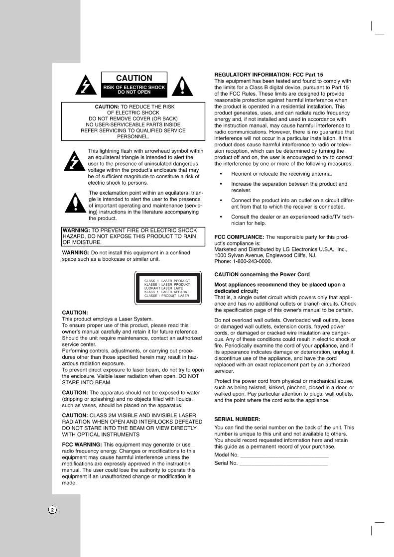 Zenith ZRY316 DVD/VCR Combo Player Operating Manual