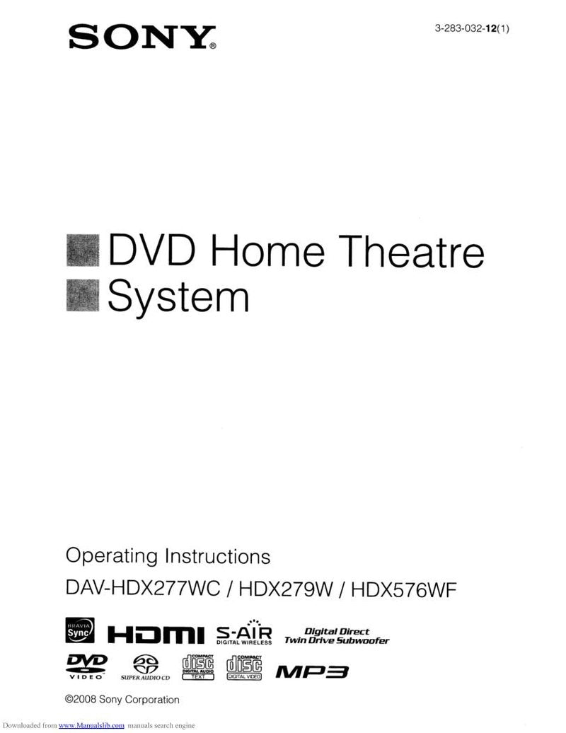 Sony DAVHDX576 WF Audio/Video Receiver Operating Manual