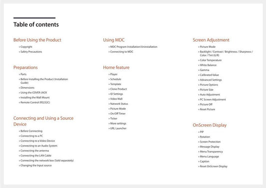 Samsung DB32D DB40D DB48D DB55D Display TV Operating Manual